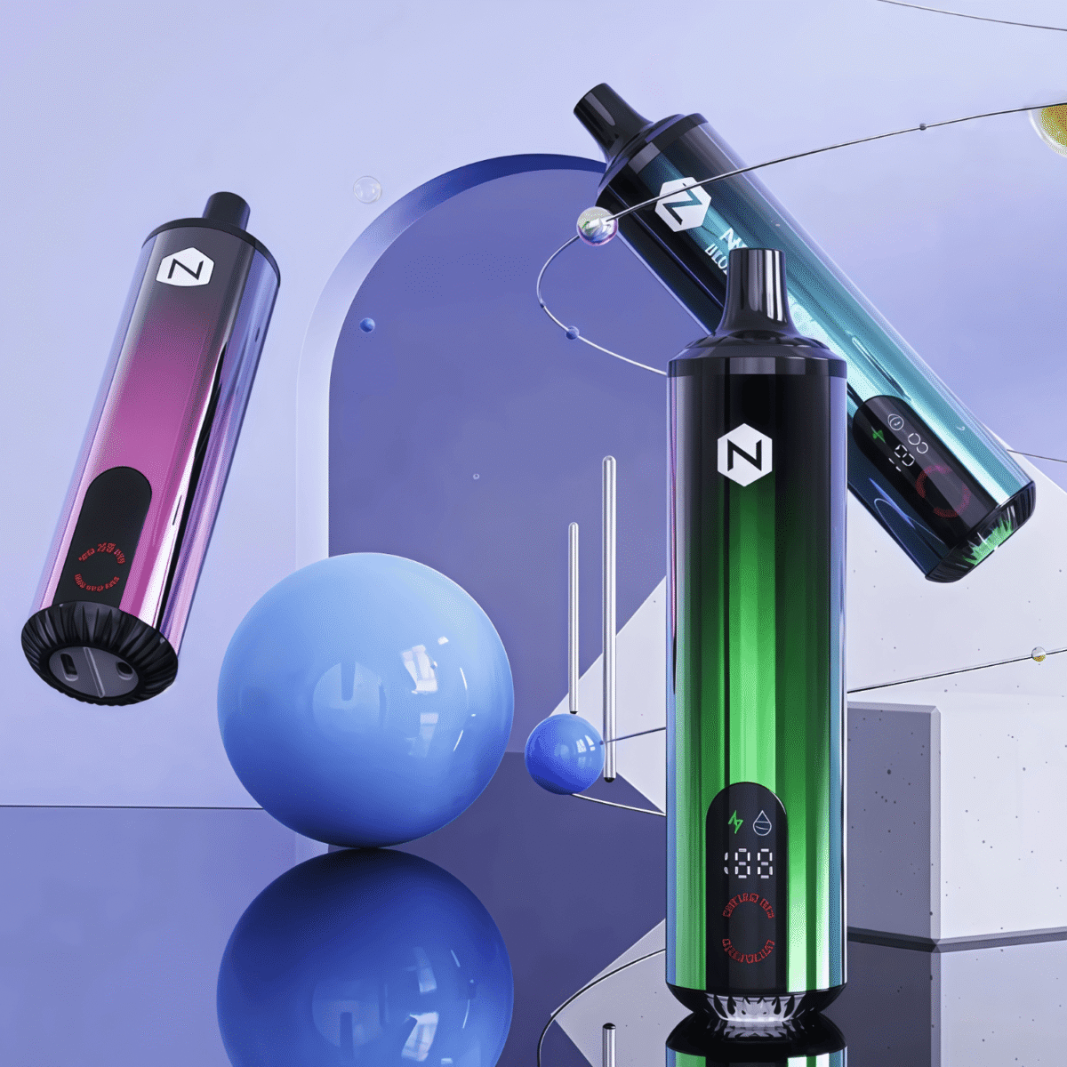 Nicomore 30000 puffs disposable vapes with RGB lights in various colors