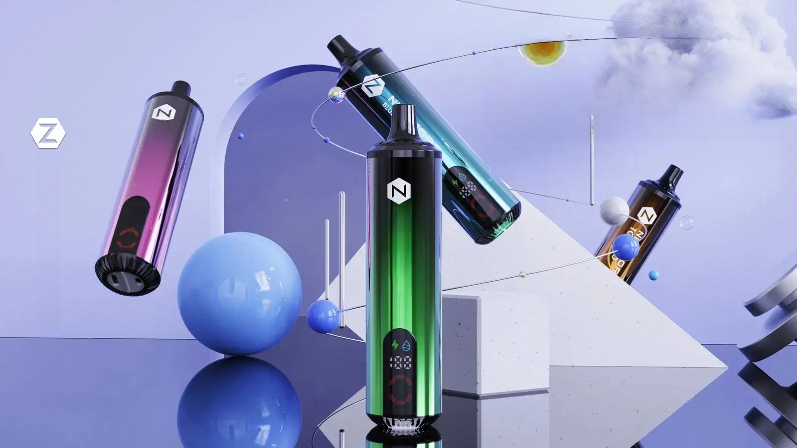Nicomore 30000 puffs disposable vapes with RGB lights in various colors