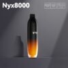 VTV Nyx8000 vape in orange flame gradient design, 8000 puffs, 600mAh, mesh coil